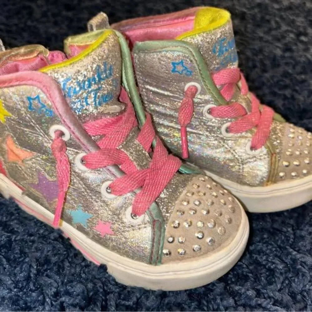 Toddler Girls Skechers Twinkle Toe High Top Sneakers Size 7